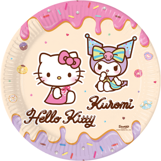 Papperstallrikar Hello Kitty & Kuromi 23cm 8-pack