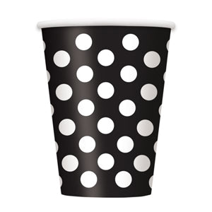 black polka paper cups