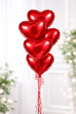 Helium ballongbukett Hjärtan