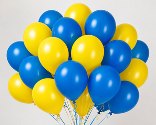 Latexballonger Blå&Gul 30cm 20-pack
