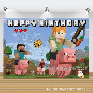 Minecraft HB Vit Bakgrund 150x100cm