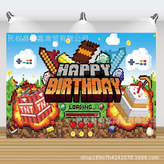 Minecraft HB Grå/Brun Bakgrund 150x100cm