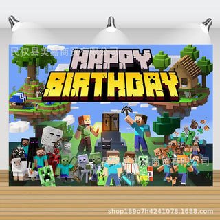 Minecraft HB Grå/Gul Bakgrund 150x100cm