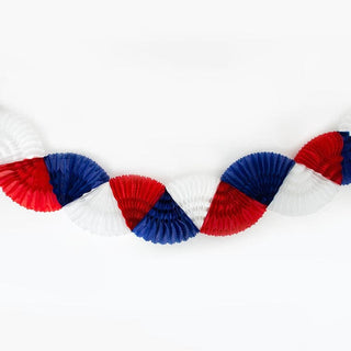 Pappersgirlang Röd, Vit, Blå 2m