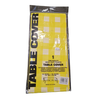 Tablecloth Plastic Yellow checkered