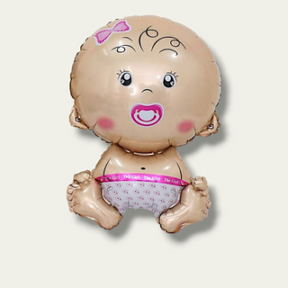 Foil balloon baby shower girl with pacifier
