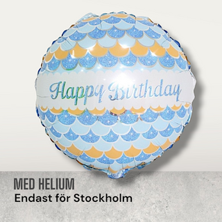 Foil balloon birthday frill blue