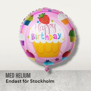 Foil balloon birthday cupcake