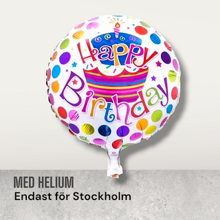 Foil balloon happy birthday cake