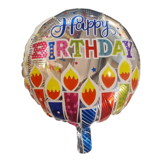 Foil balloon happy birthday candle