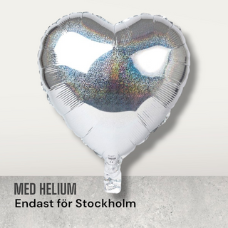 Foil balloon holographic heart with helium