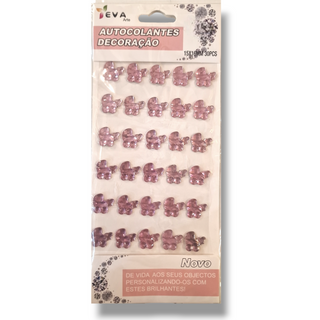 crystal decoration stickers, pink stroller