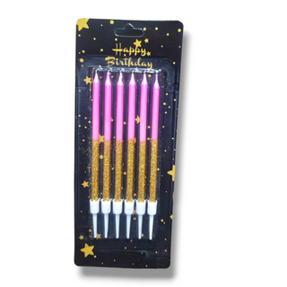 Tårtljus glitter Mettalic, 6pack