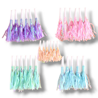Colorful Tassel Bibs 6-pack Pastel