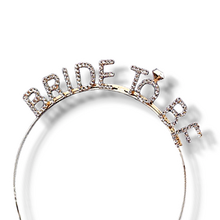 bride to be gold with rhinestones