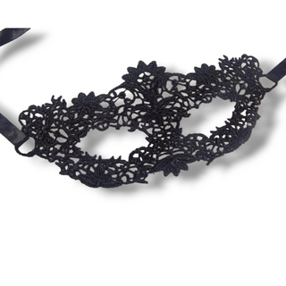 Black lace eye mask crocheted