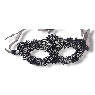 Black lace eye mask crocheted