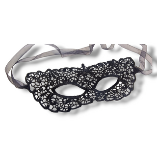 Black lace eye mask crocheted