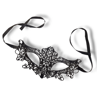 Black lace eye mask crocheted