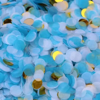 confetti Light blue with gold