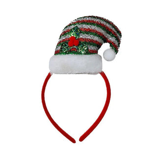 Diadem Tomte Luva Silver, Röd, Grön