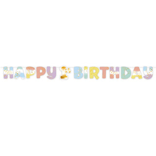 Happy 1st Birthday Girlang Multifärgad Pastell 1,8m