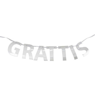 Grattis banner silver 2m