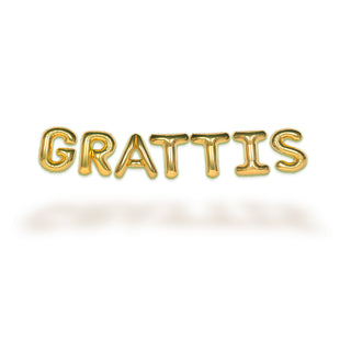 Bokstavsballonger GRATTIS Guld 35cm (7-pack)