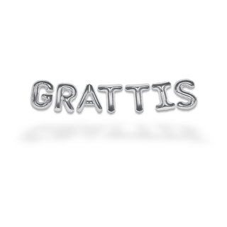 Bokstavsballonger GRATTIS Silver 35cm (7-pack)