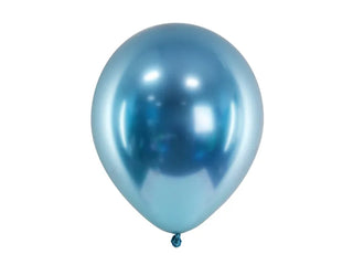 Latex balloons Chrome Blue 30cm, 50-pack