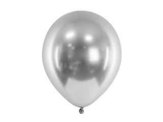Latex balloons Chrome Silver 30cm, 50-pack