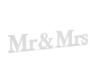 Mr &amp; Mrs Wooden sign White