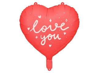 Folieballong Hjärtformad "I Love You", 45 cm