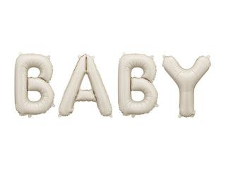 Folieballong "Baby" – Matt Beige (90 cm)