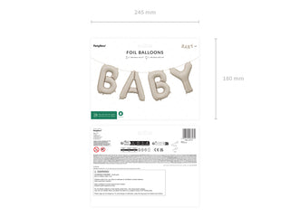 Folieballong "Baby" – Matt Beige (90 cm)