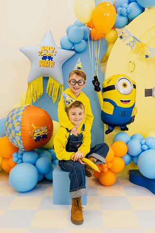 Folieballong Stjärna med tofsar Minions, 72x72 cm, mix