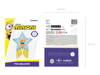 Folieballong Stjärna med tofsar Minions, 72x72 cm, mix