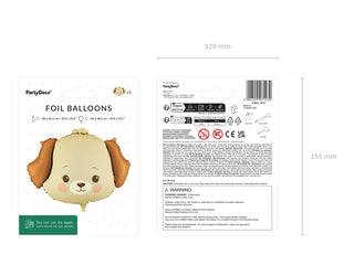 Hundfolieballong 63x48,5cm Beige & Brun med helium
