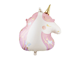 Folieballong Enhörning – Cream, Rosa & Guld (61 cm)