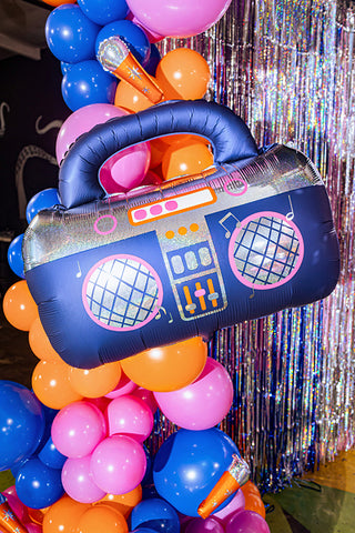 Folieballong Boombox, 98x70,5 cm, marinblå