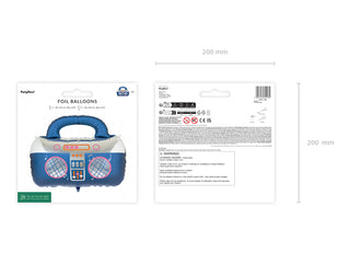Folieballong Boombox, 98x70,5 cm, marinblå