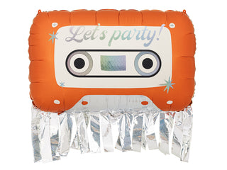 Folieballong Kassettband, 91x58 cm, orange