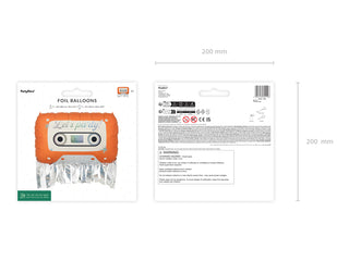 Folieballong Kassettband, 91x58 cm, orange
