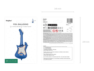 Folieballong Gitarr, 41x105 cm, marinblå