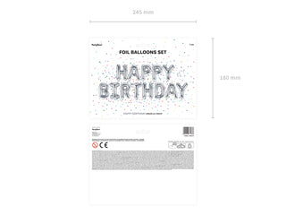 happy birthday ballong girlang silver