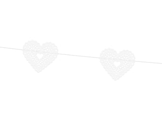 Girlang Hjärtan, vit, 1,8 m