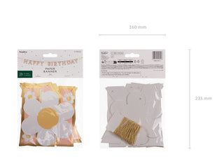Banderoll Happy Birthday, mix, 200x14,5 cm