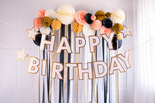 Banderoll Happy Birthday, mix, 220x14,5 cm