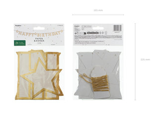 Banderoll Happy Birthday, mix, 220x14,5 cm