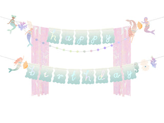 "Happy Birthday Mermaid" Banner, 130x100 cm